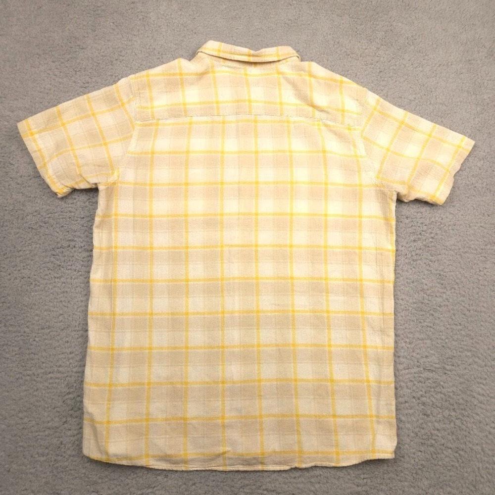 Patagonia Mens Organic Cotton Shirt XL Yellow Plaid Short Sleeve Western Style - Picture 11 of 12